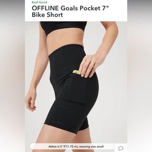 Aerie- Offline Goals Pocket 7” Bike Short